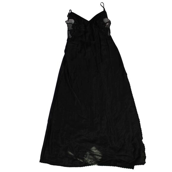 Victoria's Secret Black Maxi Slip Dress With An Open Tie Back And A Slit Size XS
